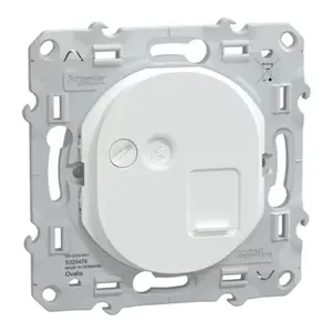 Prise Ethernet RJ45 "Ovalis" blanc - Grade 3 - Cat 6 STP - Réseaux VDI