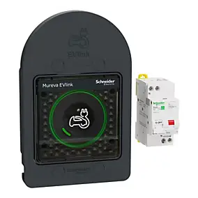 Kit Mureva EVlink - Protection + Prise courant 2P+T renforcée VE IP66 IK08 Gris Schneider Electric