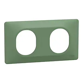 Plaque de finition 2 postes Schneider Electric Ovalis S320704B coloris vert forêt l.158 x P.10 x H.87 mm
