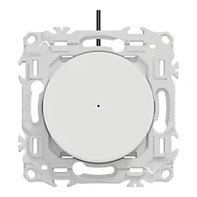 Va-et-vient ou poussoir lumineux LED verte 0,15mA, 10AX, blanc craie, Odace