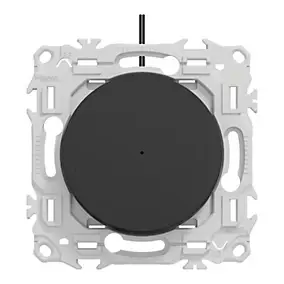 Va-et-vient ou poussoir lumineux LED verte 0,15mA, 10AX, noir onyx, Odace