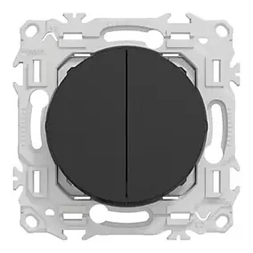 Double va-et-vient ou poussoir, 10AX, noir onyx, Odace