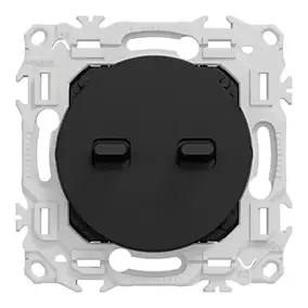 Double va-et-vient ou poussoir à levier, 10AX, noir onyx, Odace
