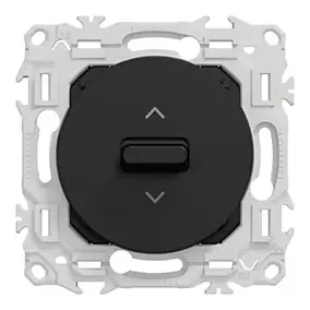 Inter ou poussoir volet roulant 3 positions à levier, noir onyx, Odace