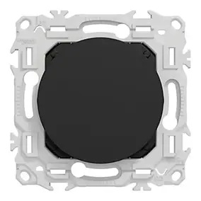 Obturateur, pré-perçage pour sortie de câble, noir onyx, Odace