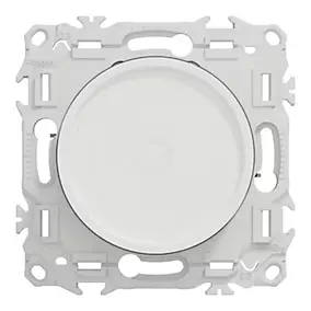 Variateur de lumière universel 2 ou 3 fils, rotatif, blanc craie, Odace
