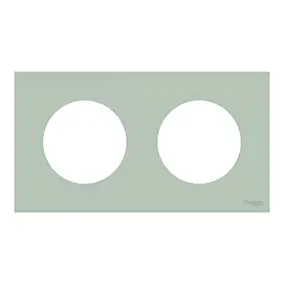 Plaque de finition 2 postes, vert jade, Odace