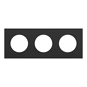 Plaque de finition 3 postes, noir onyx, Odace