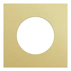 Plaque de finition 1 poste, effet laiton support blanc, Odace Métal