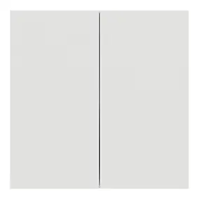 Double interrupteur / poussoir simple avec plaque intégrale, blanc craie, Odace