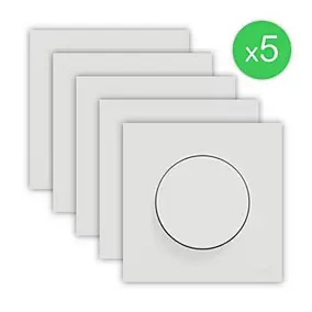 Va et vient ou poussoir vendu par 5, complet, blanc, Odace