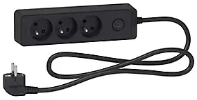 Multiprise 3 prises Schneider Electric Odace anthracite 1.5 m
