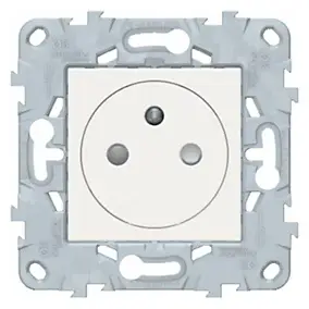 Mécanisme prise avec terre affleurante Schneider Electric Unica Déco blanc