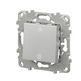 Interrupteur commande VMC 2 boutons 10A Schneider Electric Unica Déco aluminium