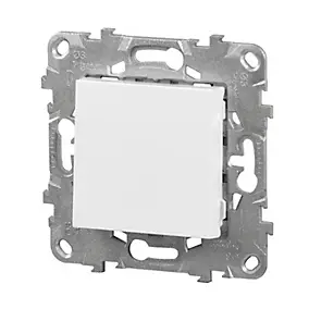Interrupteur poussoir connexion rapide 10A Schneider Electric Unica Déco blanc