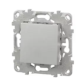 Interrupteur poussoir connexion rapide 10A Schneider Electric Unica Déco aluminium