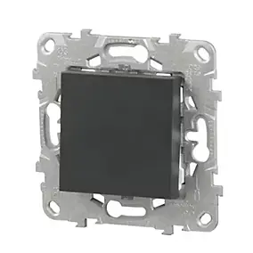 Interrupteur poussoir connexion rapide 10A Schneider Electric Unica Déco anthracite