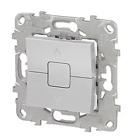 Interrupteur commande volet-roulant 3 boutons montée/descente/stop Schneider Electric Unica Déco aluminium