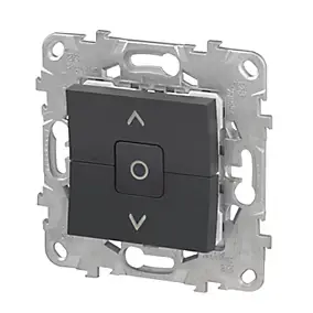 Interrupteur commande volet-roulant 3 boutons montée/descente/stop Schneider Electric Unica Déco anthracite