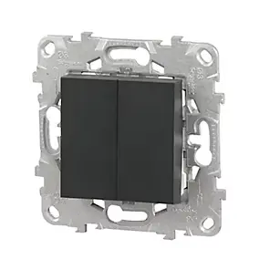 Interrupteur double va-et-vient connexion rapide 10A Schneider Electric Unica Déco anthracite