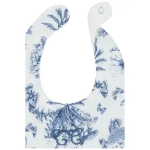 Bavoir bandana Toile de Jouy bleu