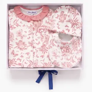 Coffret de naissance Toile de Jouy rose