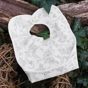 Bavoir enduit Toile de Jouy gris clair