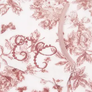 Poncho de bain Toile de Jouy rose