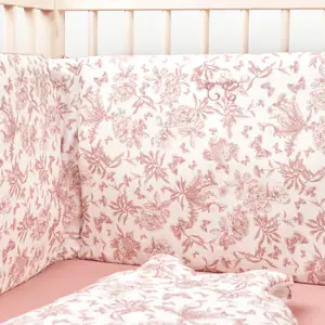 Tour de lit réversible Toile de Jouy (pour lits 60 x 120 cm et 70 x 140 cm)