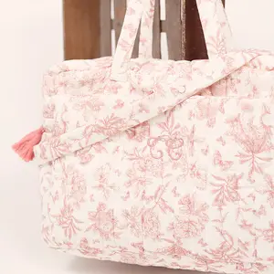 Sac à langer à anses Toile de Jouy