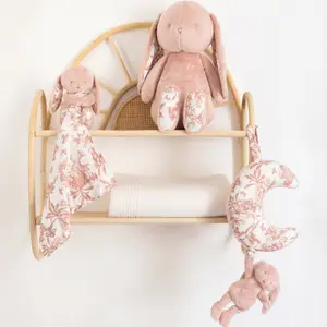 Peluche Augustin le lapin rose (25 cm)