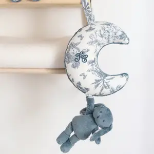 Lapin musical Augustin bleu
