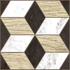 Lot 8 carreaux adhésifs décoratifs Vinyl Way Napoli Dada Art effet bois noir & bois L.20 x L.20 cm x ep.1,3 mm