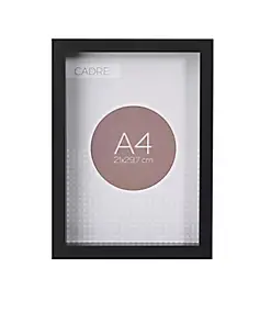 Cadre vitrine vide noir l.21 x H.29,7 cm