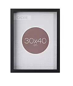 Cadre vitrine vide noir l.30 x H.40 cm