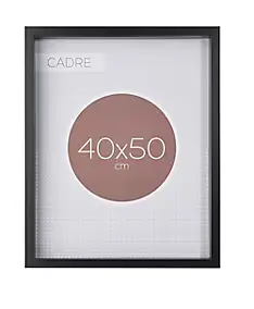 Cadre vitrine vide noir l.40 x H.50 cm