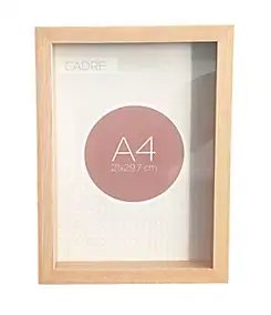 Cadre vitrine vide bois l.21 x H.29,7 cm