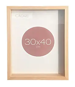 Cadre vitrine vide bois l.30 x H.40 cm