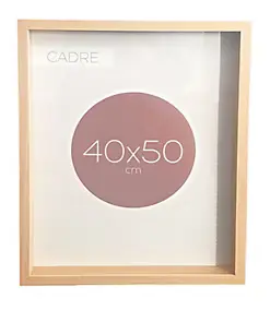 Cadre vitrine vide bois l.40 x H.50 cm
