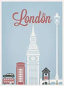 Affiche décorative London l.40 x H.50 cm