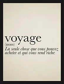 Image encadrée couleur voyage Dada Art orientation portrait l.33 x H.43 x ép.3 cm