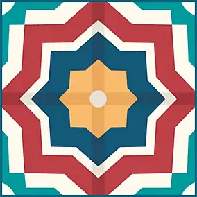 Lot 8 carreaux adhésifs décoratifs Vinyl Way Cassis Dada Art effet carreau de ciment multicouleur L.20 x L.20 cm x ep.1,3 mm