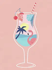 Affiche cocktail Dada Art l.30 x H.40 cm