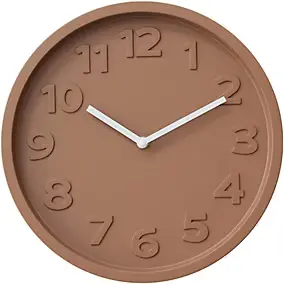 Horloge murale design orange terracotta ⌀30 x ep.4,5cm