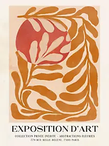 Affiche Exhibition orange Dada Art l.30 x H.40 cm