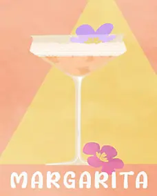 Affiche Margarita jaune Dada Art l.24 x H.30 cm