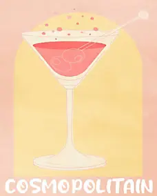 Affiche Cosmopolitan jaune Dada Art l.24 x H.30 cm
