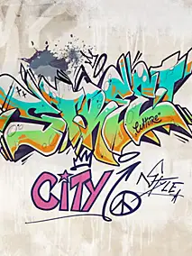 Affiche City Tag multicouleur Dada Art l.30 x H.40 cm