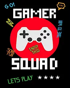 Affiche Gamer Squad multicouleur Dada Art l.24 x H.30 cm