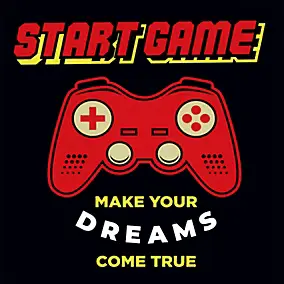 Affiche Start Game rouge Dada Art l.30 x H.30 cm